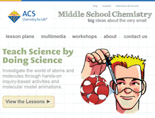 Tablet Screenshot of middleschoolchemistry.com